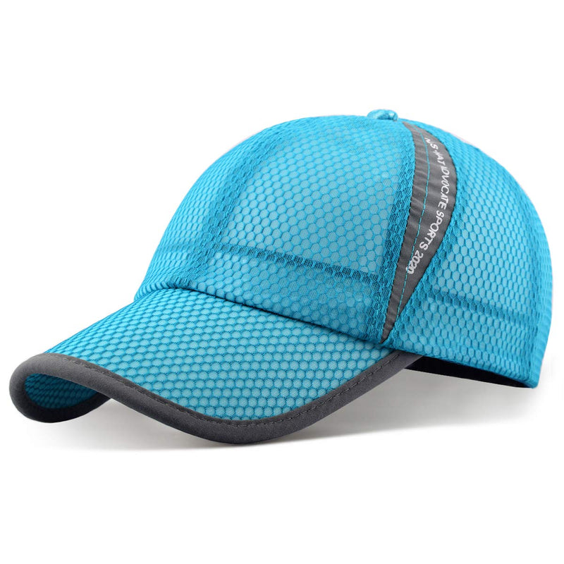 ELLEWIN Unisex Breathable Full Mesh Baseball Cap Quick Dry Running hat Lightweight Cooling Water Sports Hat Lake Blue-m/L - BeesActive Australia
