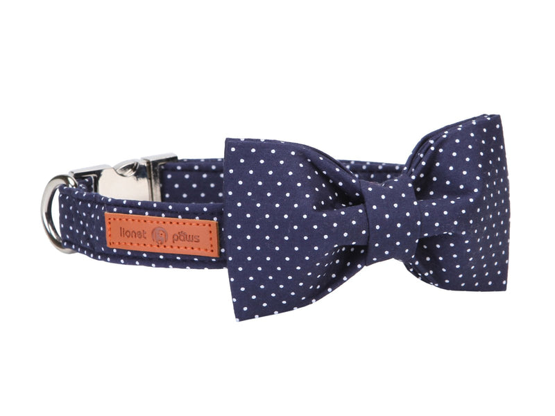 Lionet Paws Dog and Cat Collar with Bowtie, Soft and Comfortable, Adjustable Bowtie Collar for Small Medium Large Dogs Boy or Girl Gift Large (Pack of 1) Blue Point - BeesActive Australia