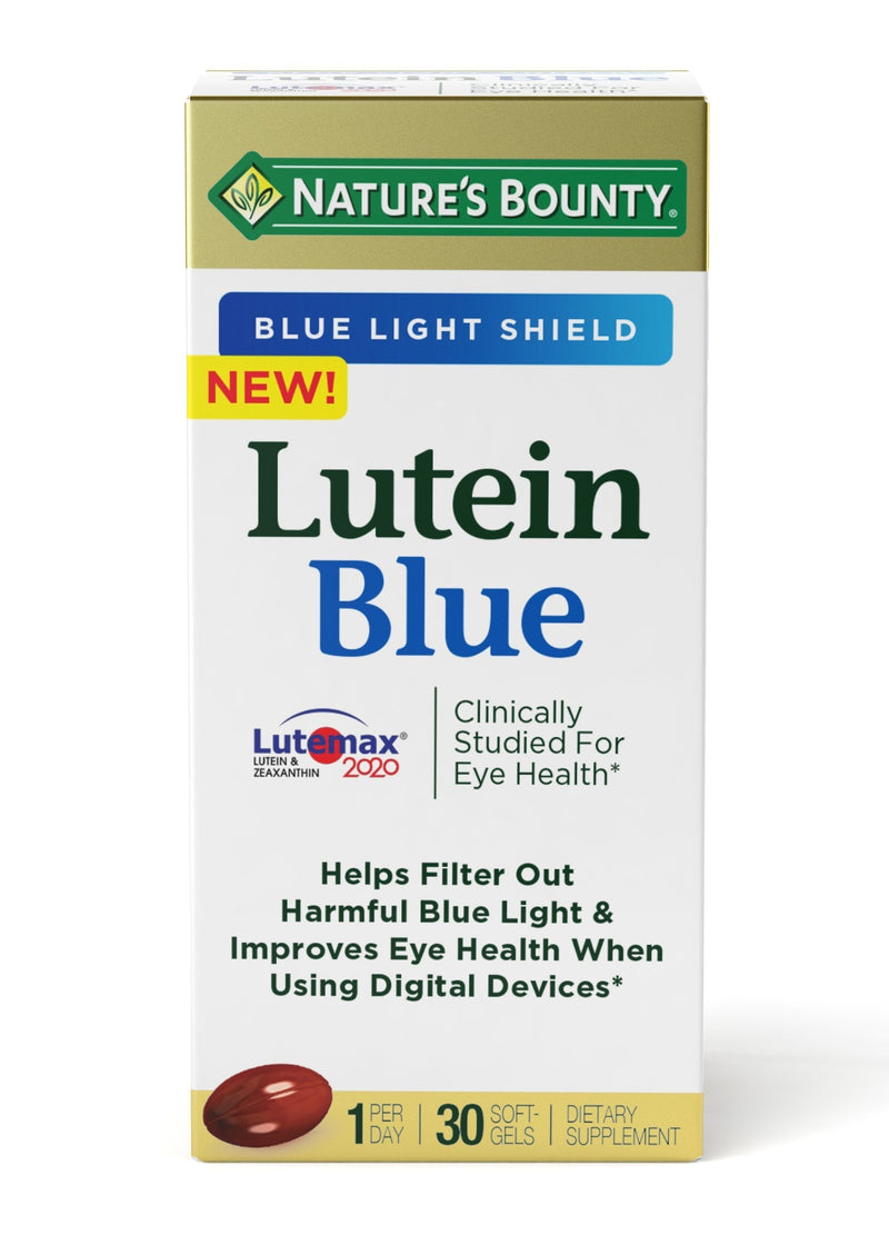 Nature's Bounty Lutein Blue Pills, Eye Health Supplements and Vitamins with Vitamin A and Zinc, Supports Vision Health, 30 Softgels 30 Count - BeesActive Australia