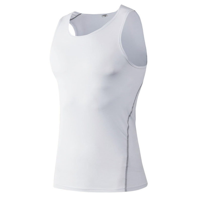 Panegy Men Compression Tank Muscle Sleeveless Shirts Gym Workout Bodybuilding Top White Tag Size XXX-Large/US XL - BeesActive Australia