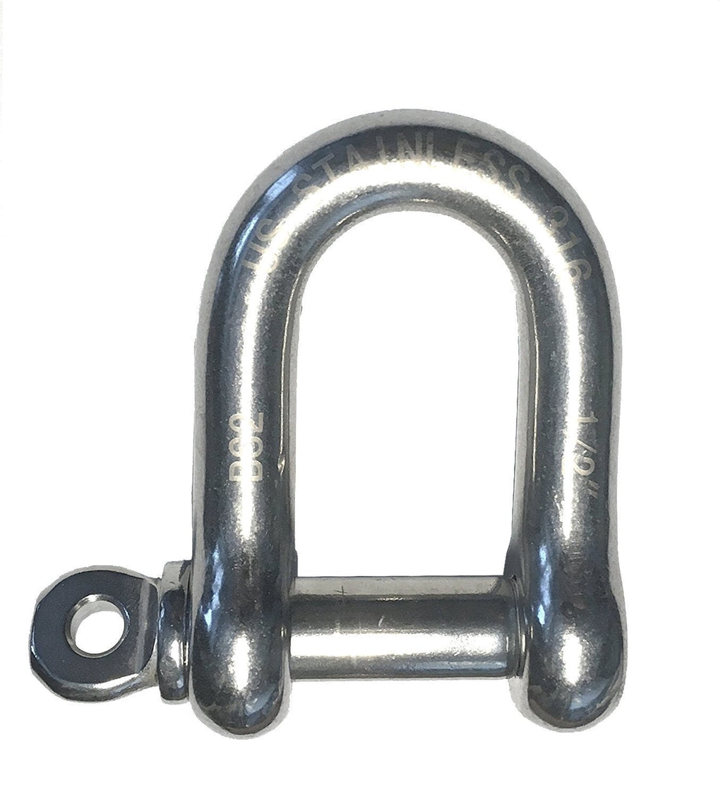 [AUSTRALIA] - Stainless Steel 316 Forged D Shackle Marine Grade 1/2" Dee (12mm) 