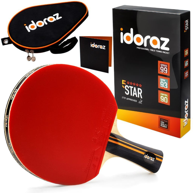 [AUSTRALIA] - Idoraz Table Tennis Paddle Professional Racket - Ping Pong Racket with Carrying Case – ITTF Approved Rubber for Tournament Play Single Paddle 