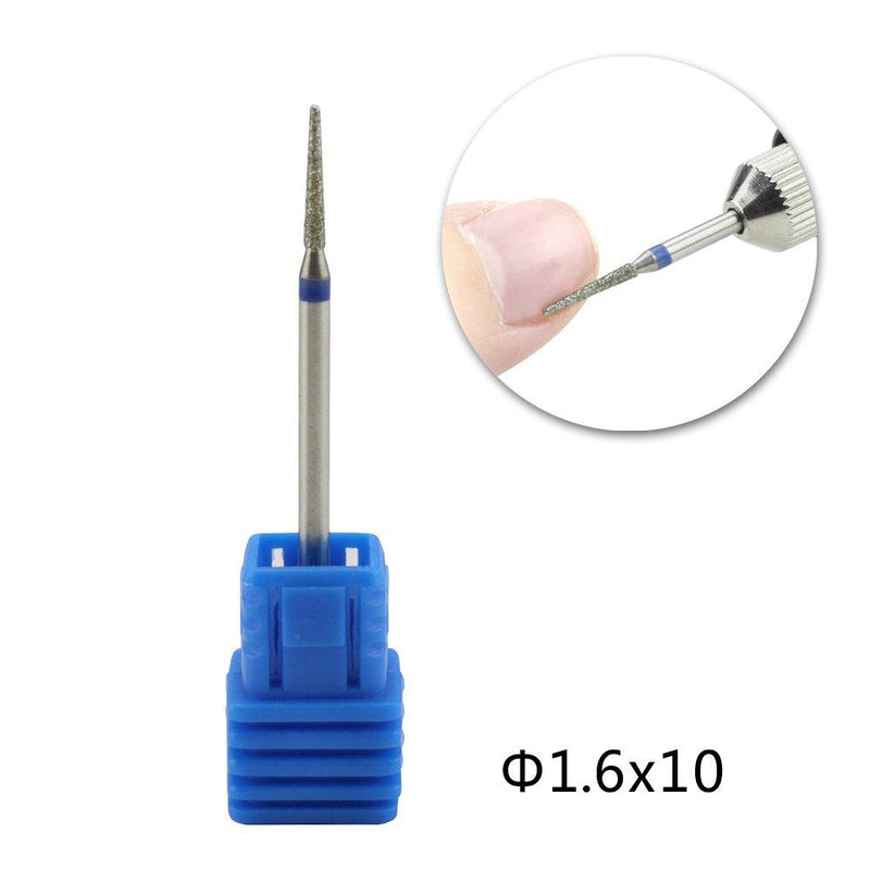 NMKL38 Needle Shaped Cuticle Cleaner Carbide Nail Drill File Bit for Electric Drill Machine Manicure Pedicure (1.6) Medium - 1.6x10 - BeesActive Australia