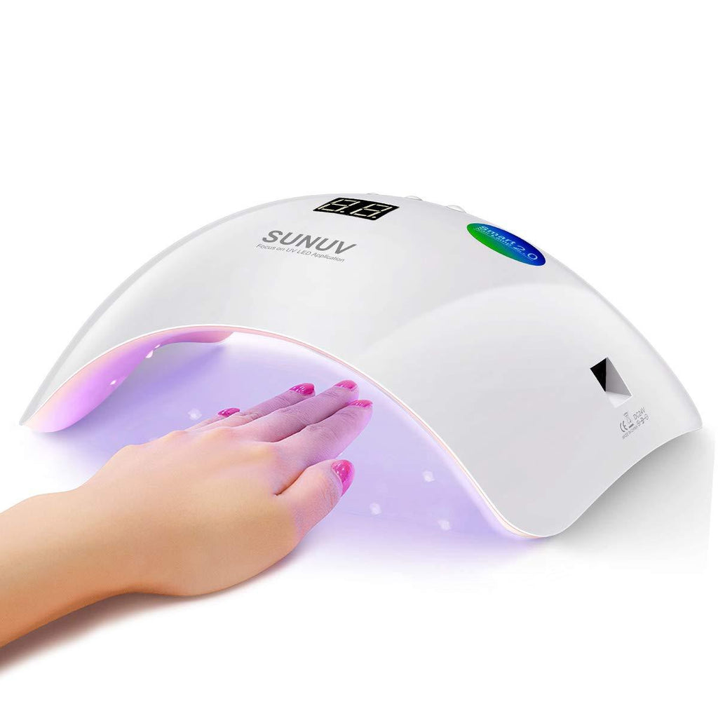 Gel UV LED Nail Lamp,SUNUV Nail Dryer 36W Gel Curing Light for Nail Polish with Aotu Sensor 3 Timers SUN8 Pink - BeesActive Australia