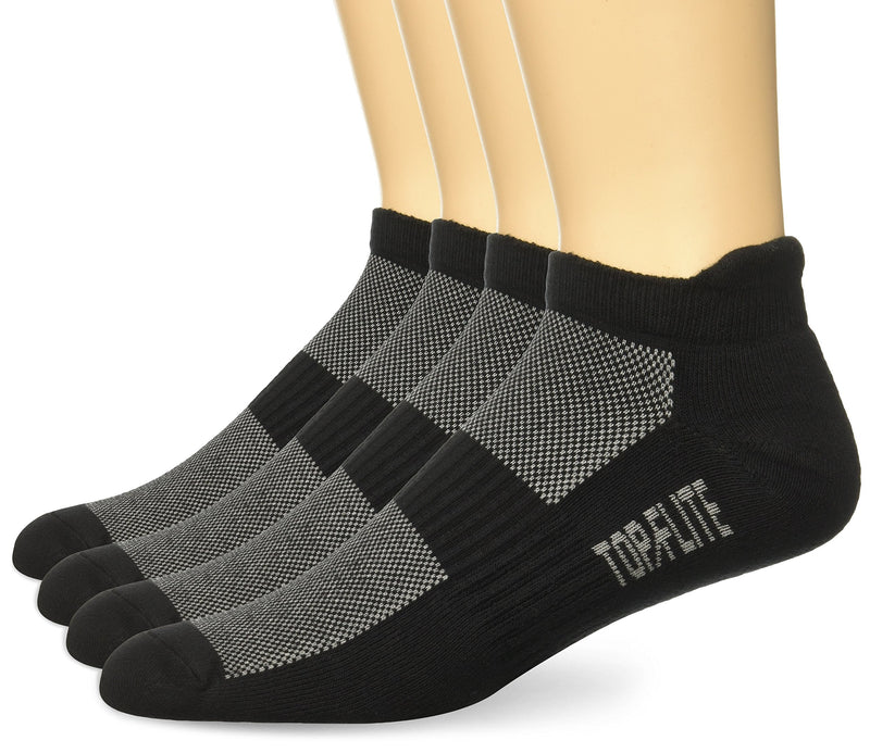 Top Flite Men's Sport Tab Low Cut Half Cushion Socks 2 Pack Large Black - BeesActive Australia