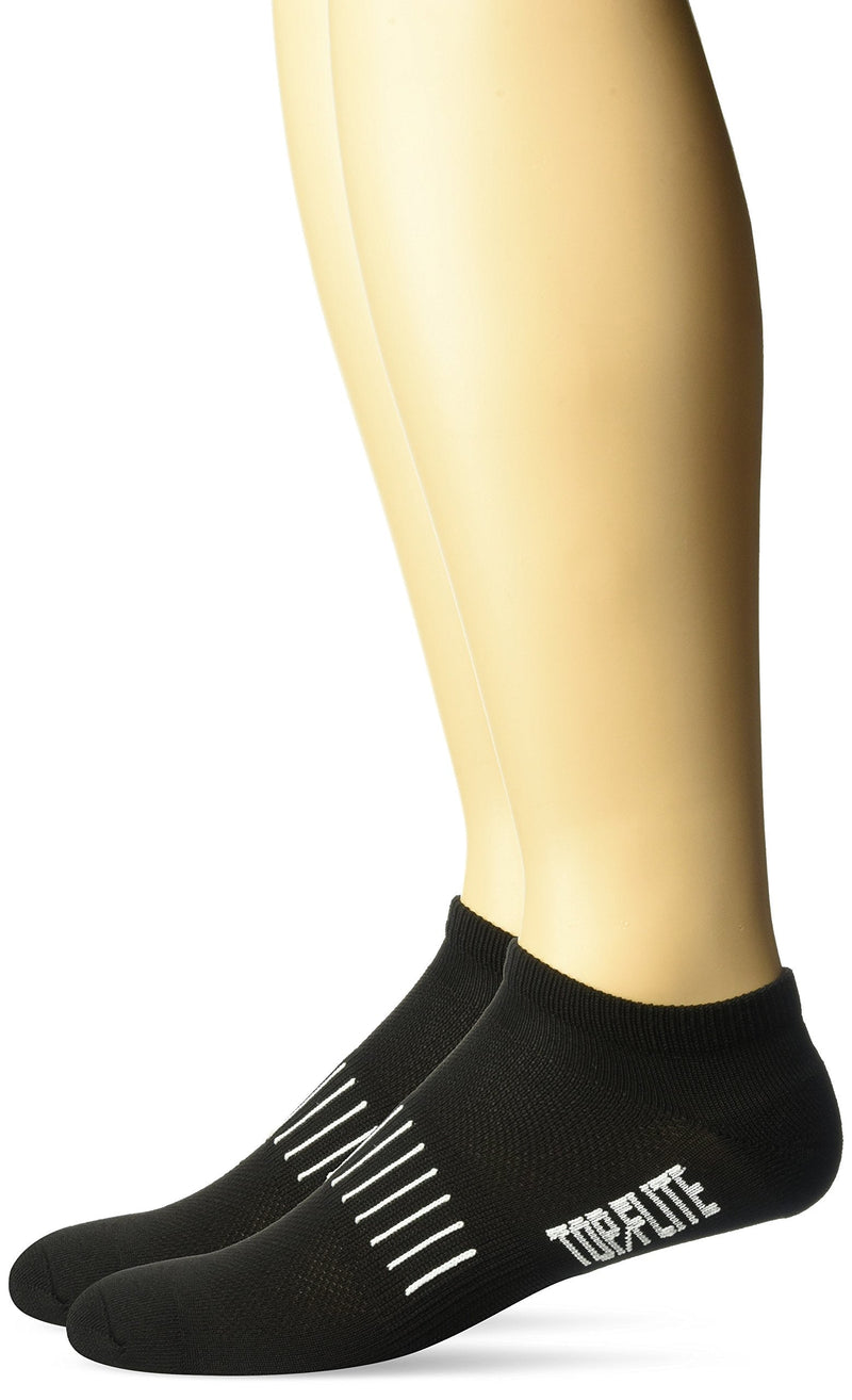Top Flite Men's Sport Low Cut Socks with Cushioned Heel/Toe 2 Pack Large Black - BeesActive Australia