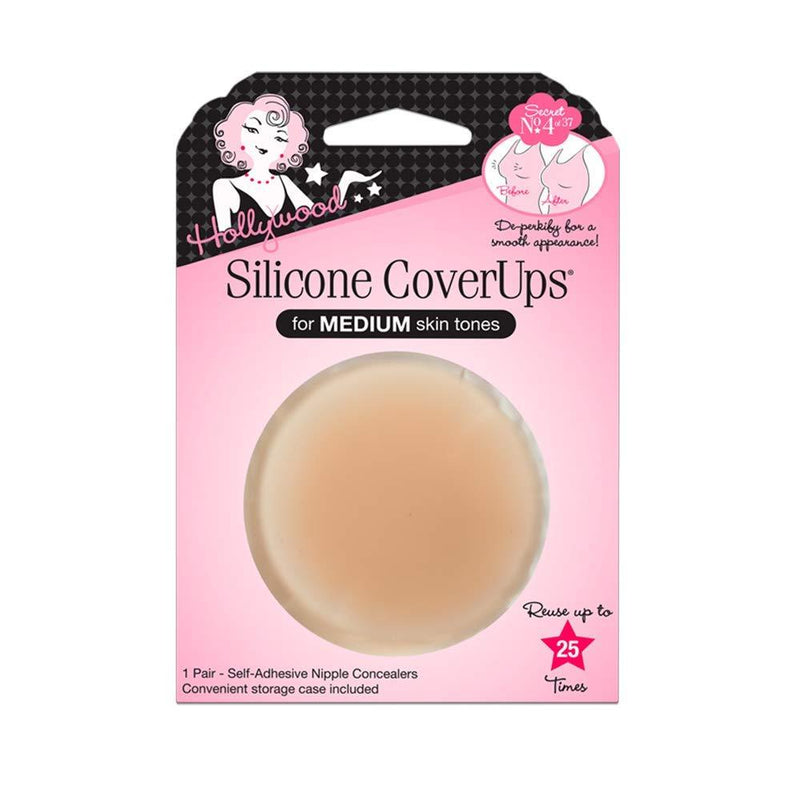 Hollywood Fashion Secrets Silicone CoverUps, Reusable Nipple Concealers – Medium Skin Tone, 2 Pair - BeesActive Australia