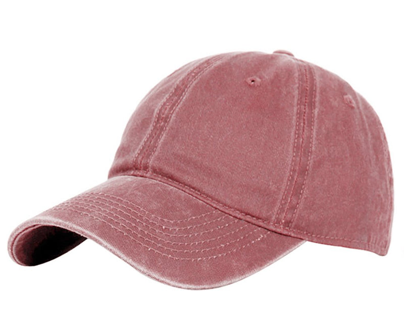 Glamorstar Classic Unisex Baseball Cap Adjustable Washed Dyed Cotton Ball Hat One Size Red Wine - BeesActive Australia
