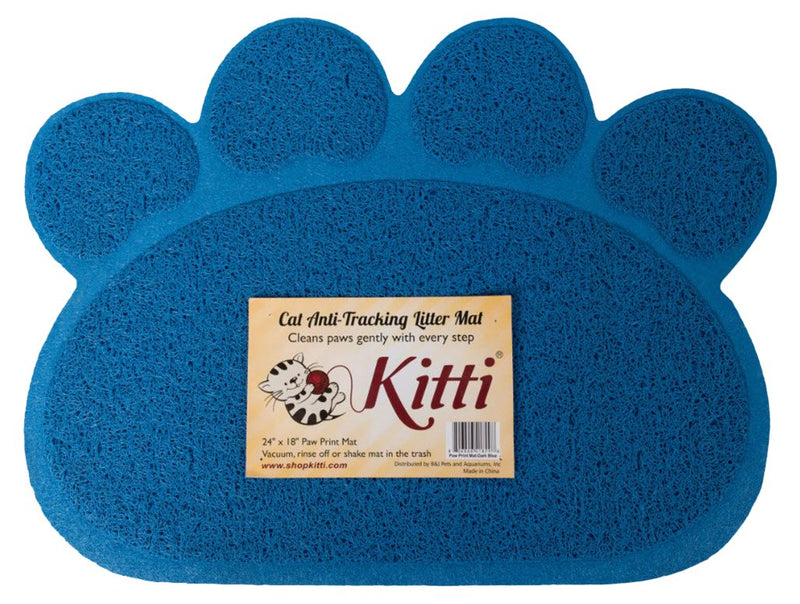 Kitti Cat Litter Anti Tracking Mats, Paw Print, Blue - BeesActive Australia