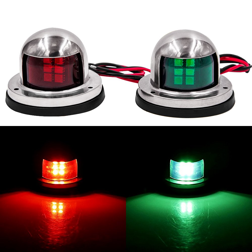 Obcursco LED Navigation Lights Deck Mount, New Marine Sailing Lights for Bow Side,Port, Starboard, Pontoons, Chandlery Boat, Yacht, Skeeter, DC 12V - BeesActive Australia