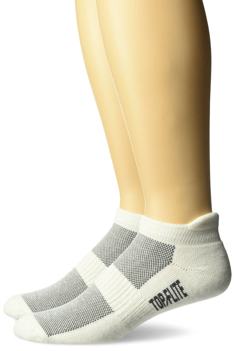 Top Flite Men's Sport Tab Low Cut Half Cushion Socks 2 Pack Large White - BeesActive Australia