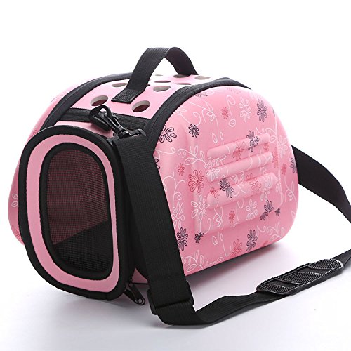 Foldable Pet Dog Cat Carrier Cage Collapsible Travel Kennel - Portable Pet Carrier Outdoor Shoulder Bag for Puppy Kitty Small Medium Animal Bunny Ferrets Transport Carry S Pink - BeesActive Australia