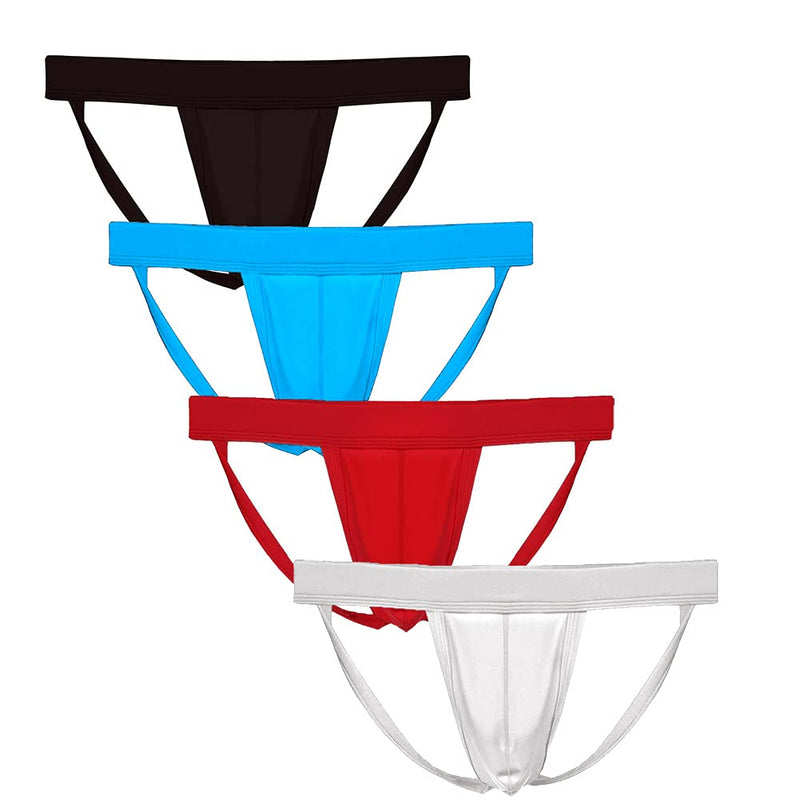 Summer Code Men's Athletic Supporter Performance JockStrap Elastic Waistband Underwear Large 4-pack Mix 2 - BeesActive Australia