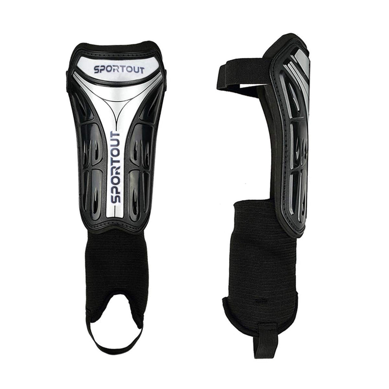 Sportout Kids Youth Adults Soccer Shin Guards with Protective Hard Shell,Offers Comprehensive Protection for Your Kids' Legs. X-Large With Ankle Strap - BeesActive Australia