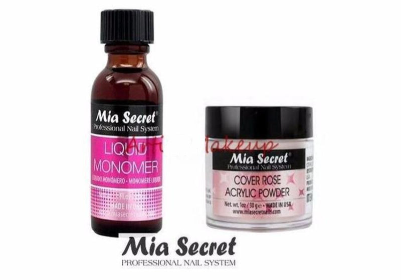 Mia Secret Acrylic Nail Powder Cover Rose + Liquid Monomer 1 oz Set Made in USA - BeesActive Australia