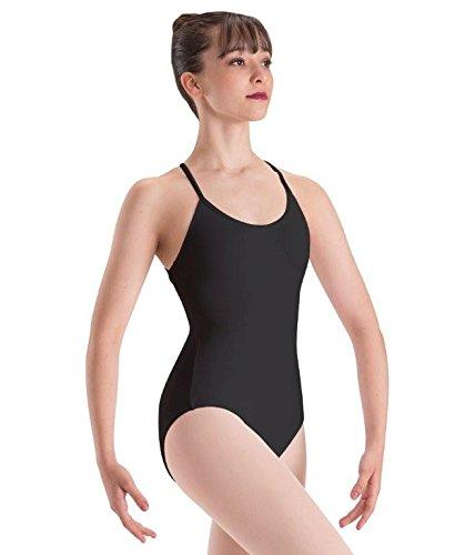 [AUSTRALIA] - Motionwear Draped Back, Camisole Front Leotard Small Adult Black 