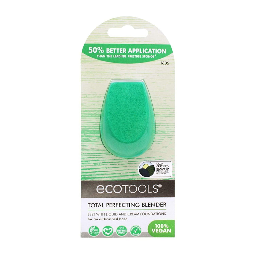 Ecotools Perfecting Blender, Makeup Beauty Sponge, For Liquid + Cream Foundations Green Total Perfecting Blender - BeesActive Australia