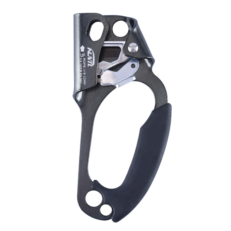 WILDKEN Climbing Hand Ascender Outdoor Mountaineering Tree Arborist Climbing Rappelling Equip Hand Ascender for 8-12MM Rope Left Right Hand Ascender Black - Right - BeesActive Australia