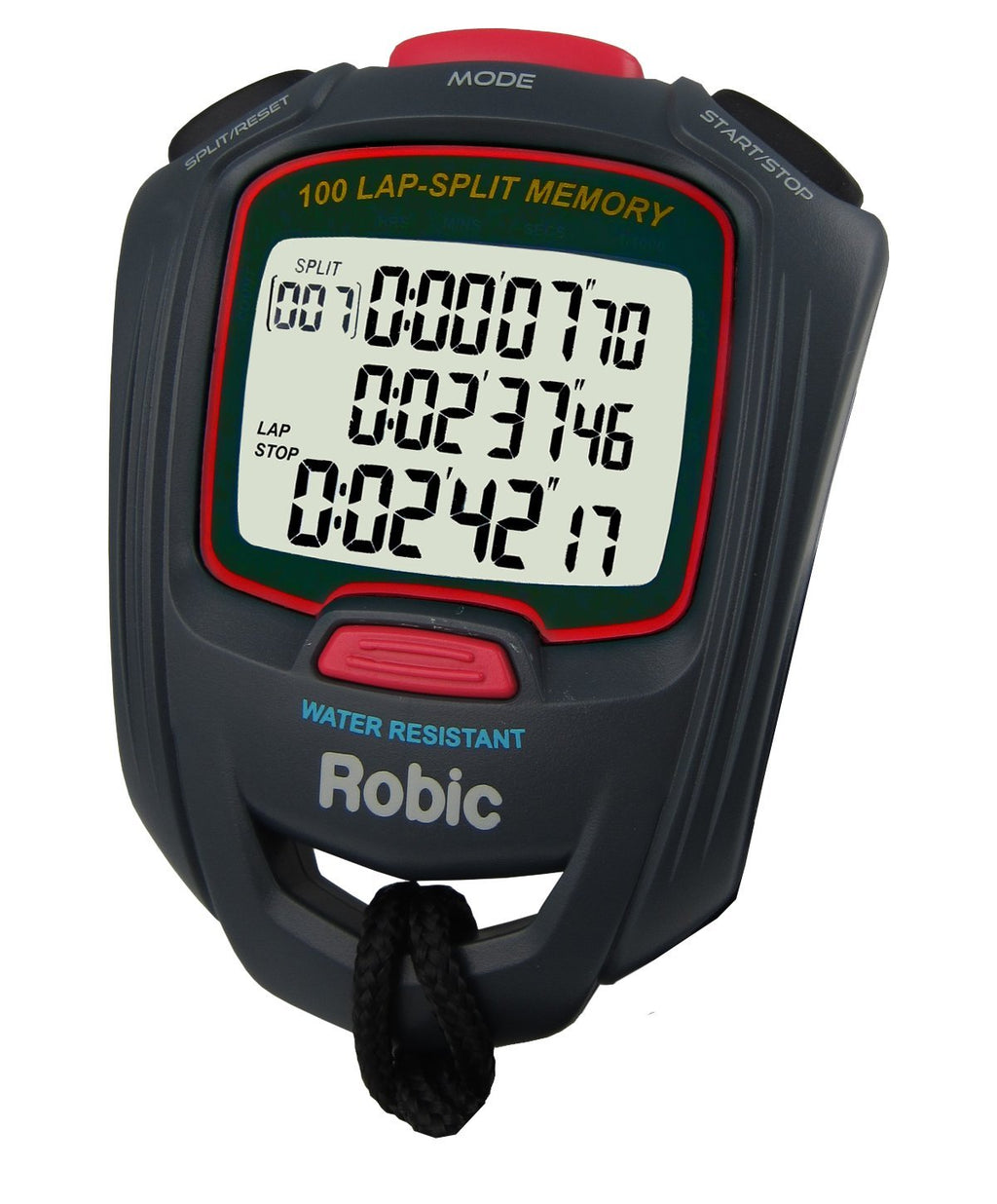 Robic SC-717W 100 Dual Memory Stopwatch, Slate/Red - BeesActive Australia