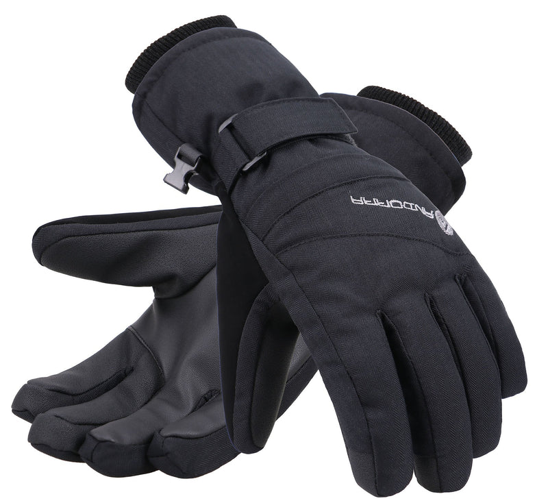 ANDORRA Women's Waterproof Touchscreen Ski Gloves Black Medium - BeesActive Australia