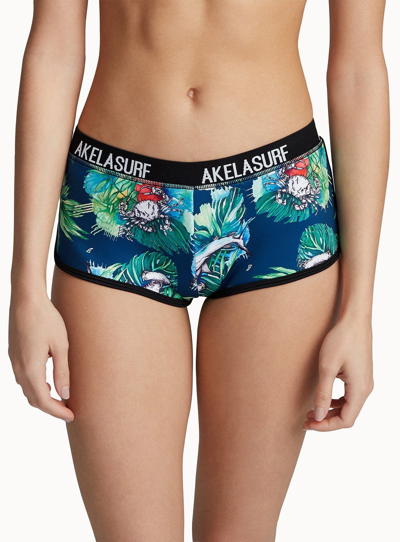 [AUSTRALIA] - Akela Surf Societys Sporty Bikini Bottom Swimwear Patterned Green X-Small 