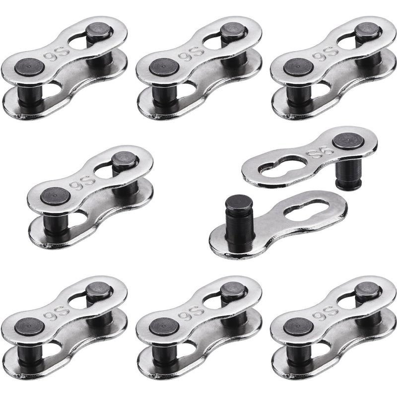 Hotop 8 Pairs Bicycle Missing Link for 6, 7, 8, 9, 10 Speed Chain, Silver, Reusable - BeesActive Australia