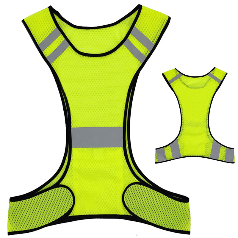 Reflective Night Running Vest with Adjustable Strap & Breathable Holes, Ultrathin Lightweight Safety Vest with 360° High Visibility for Running, Jogging, Cycling, Hiking, Walking, Yellow - BeesActive Australia