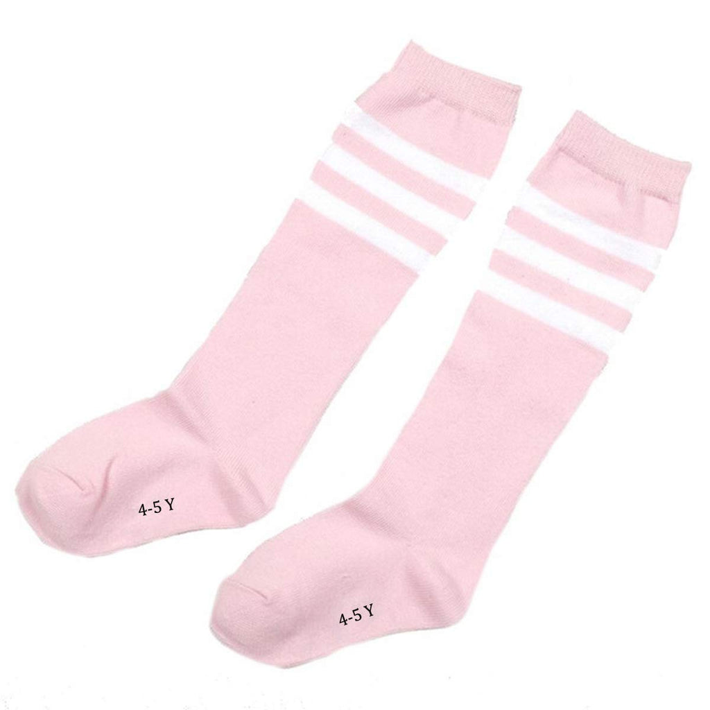 FZBNSRKO 1 Pair Toddlers Children Kids Girls Boys Cotton Bootie Knee High Long Soccer Socks Team Socks for Kids 4-5 Years Old Pink - BeesActive Australia