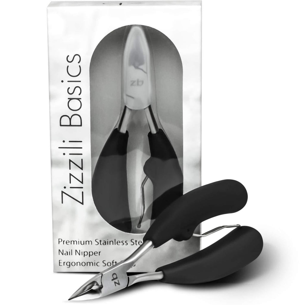 Zizzili Basics Toenail Clippers for Thick or Ingrown Toenail - Large Handle for Easy Grip + Sharp Stainless Steel - Best Nail Clipper & Pedicure Tool for Seniors - Maintain Healthy Nails with Ease Black Handle - BeesActive Australia