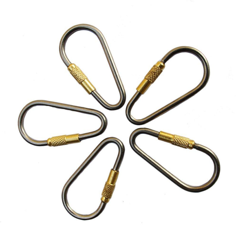 EKLOEN 5pcs MINI Titanium Locking Carabiner, Perfect D-ring for Outdoor and Indoor Use - BeesActive Australia