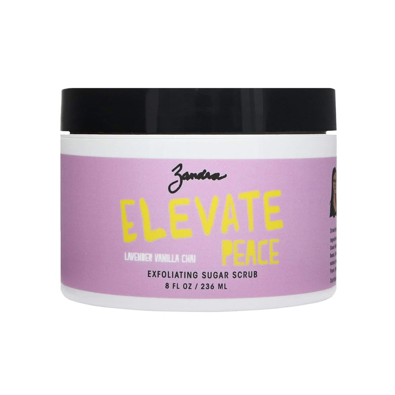 Zandra Exfoliating Sugar Scrub - Dead Skin Exfoliating Cane Sugar, Sunflower and Coconut Oil - Filled with Vitamin E - LAVENDER VANILLA CHAI (8 oz) - BeesActive Australia