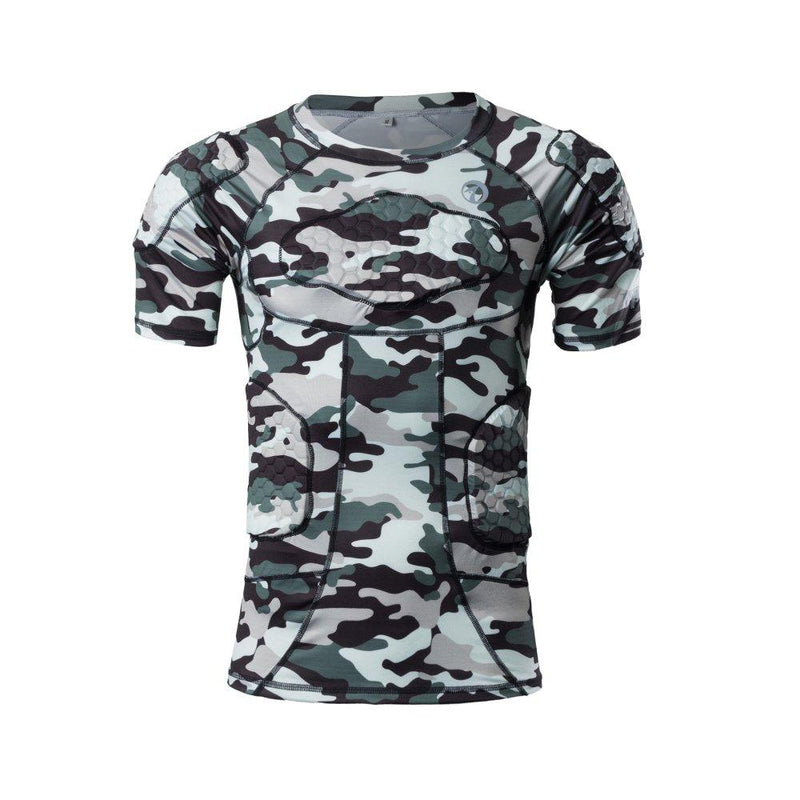 [AUSTRALIA] - TUOYR Padded Compression Shirt Chest Protector Undershirt for Football Soccer Paintball Shirt Padded Shirt Medium 