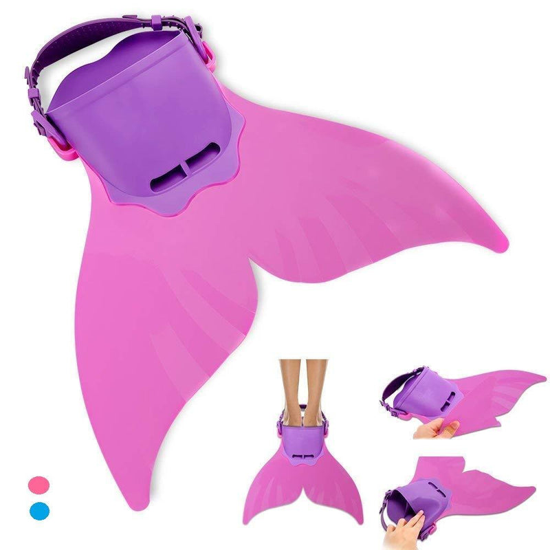 AIWANK Adjustable Mermaid Swim Flippers Fin for Swimming Training Girl,Kid Monofin RED - BeesActive Australia