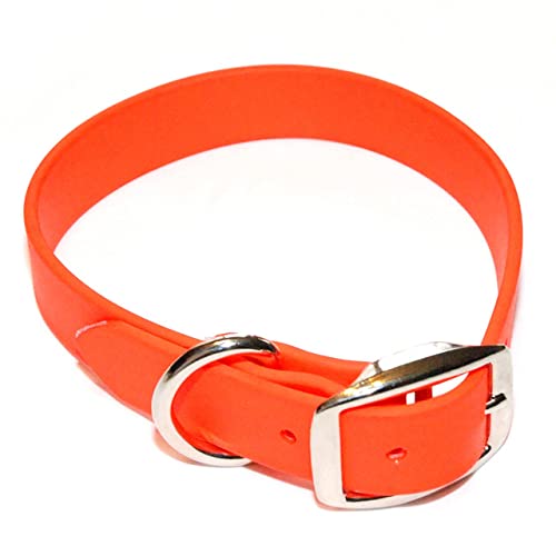 Regal Dog Products Waterproof Dog Collar - Custom Fit Vinyl-Coated Webbing Water Resistant, Double Buckle and D Ring Medium Orange - BeesActive Australia