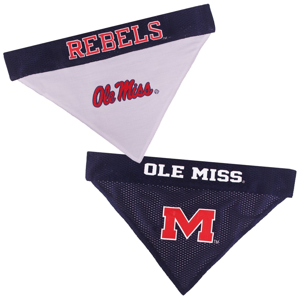 Pets First Collegiate Pet Accessories, Reversible Bandana, Mississippi Ole Miss Rebels, Small/Medium - BeesActive Australia