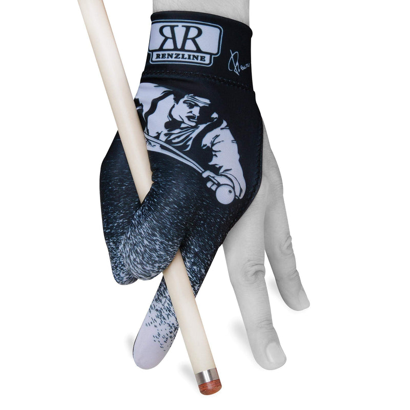 Renzline Pool CUE Glove Billiard Player - White/Black - for Left Hand - One Size fits All - BeesActive Australia