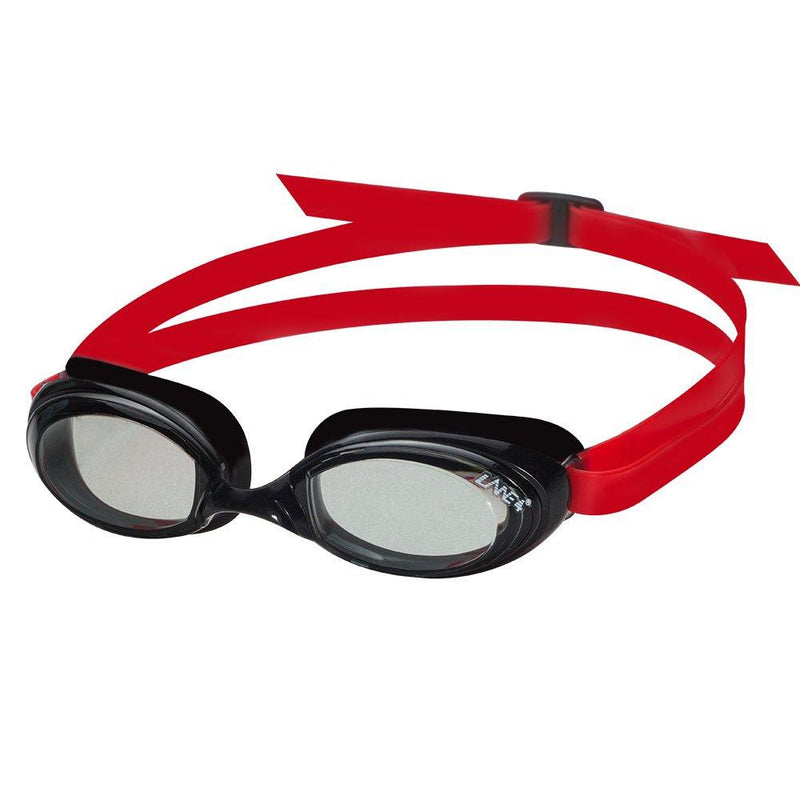 [AUSTRALIA] - LANE4 Junior Swim Goggle - Flat Lenses Design, Anti-Fog UV Protection, One-Piece Frame Easy Adjusting Comfortable Leak Proof for Teens Ages 12-18#32855 Black 
