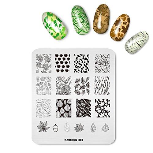 KADS Nail Art Stamping Plate Plant Leaf Shape Pattern Stamp Template Image Plates for Nail Salon Designs Color-22 - BeesActive Australia