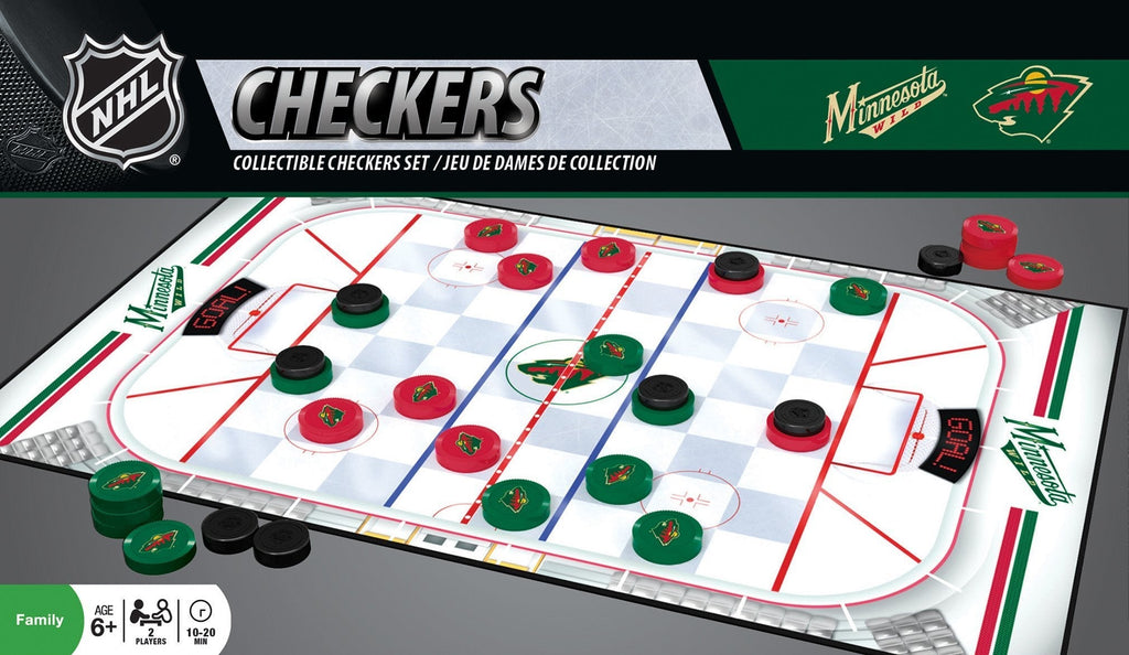 MasterPieces NHL Unisex Checkers Board Game Minnesota Wild 13" x 21" Team Color - BeesActive Australia