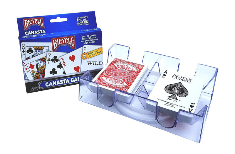 Canasta Games Playing Cards With 2 Deck Rotating Card Tray Holder Set - BeesActive Australia