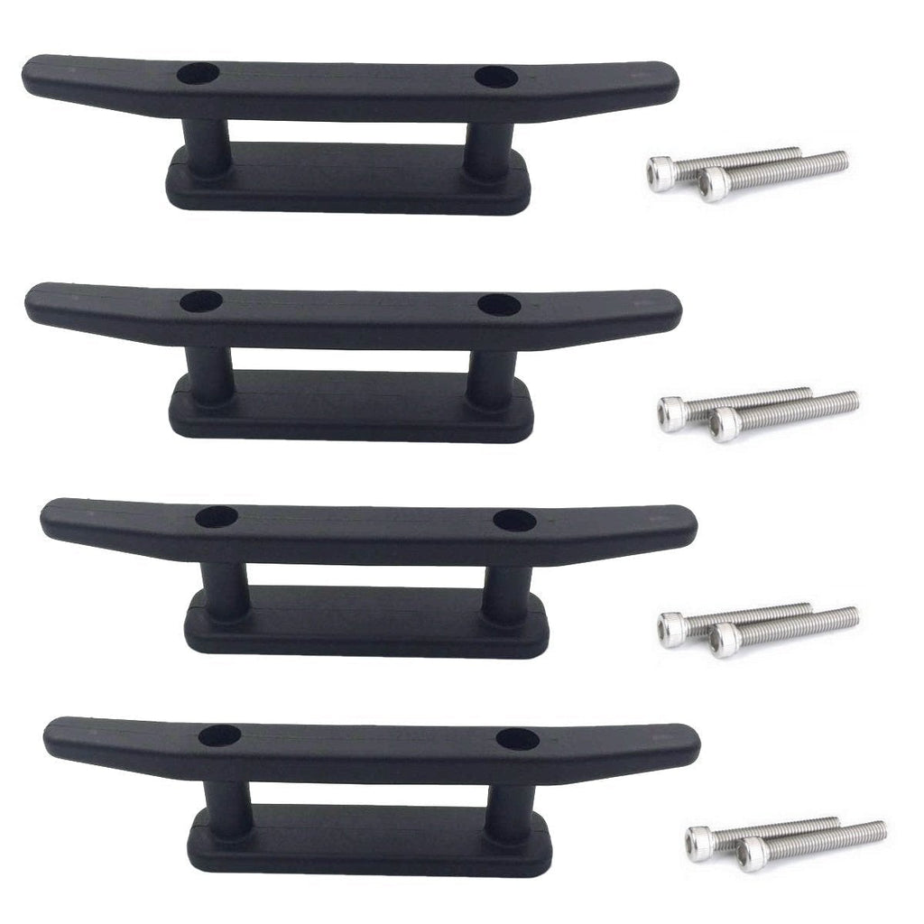 [AUSTRALIA] - Anndason 6.5" Black Anchor Cleat Kit for Kayak Boat Canoe Mooring Deck Mount (4Pcs) 