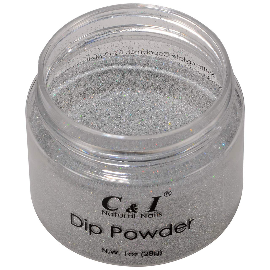 C & I Dipping Powder Color No.010 Glitter Silver Pearl Shine Color System - BeesActive Australia