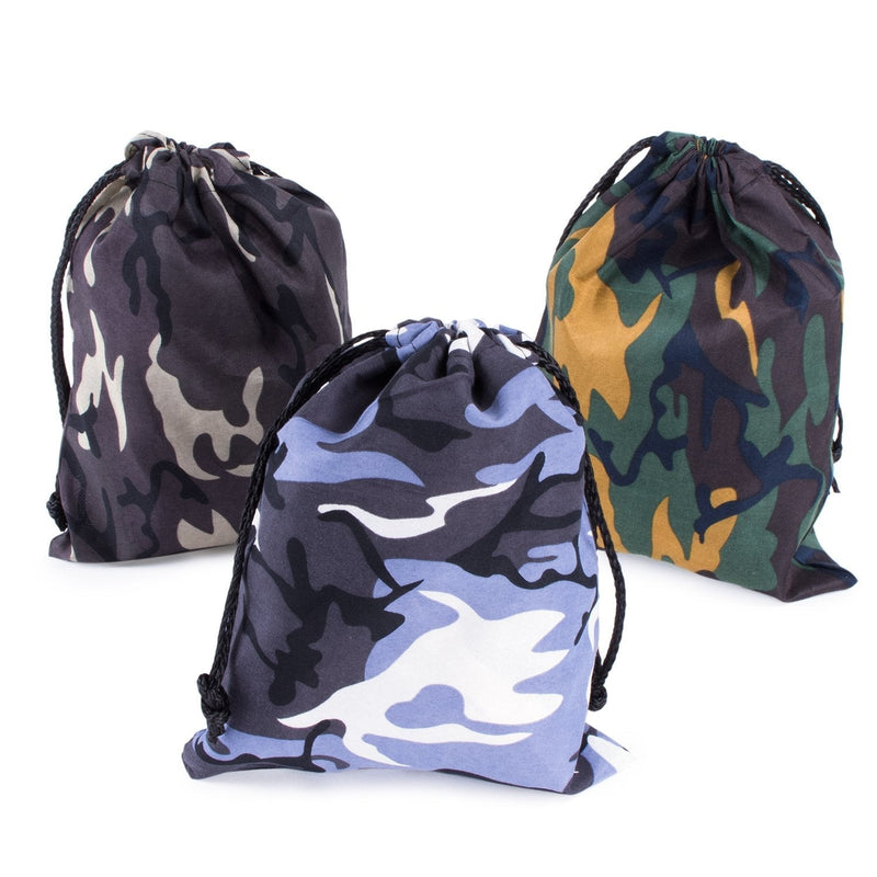 Camouflage Drawstring Travel Bags Pouch Sacks for Party Favors, Outdoor Camping Picnics, Hiking (12 Pack) - BeesActive Australia