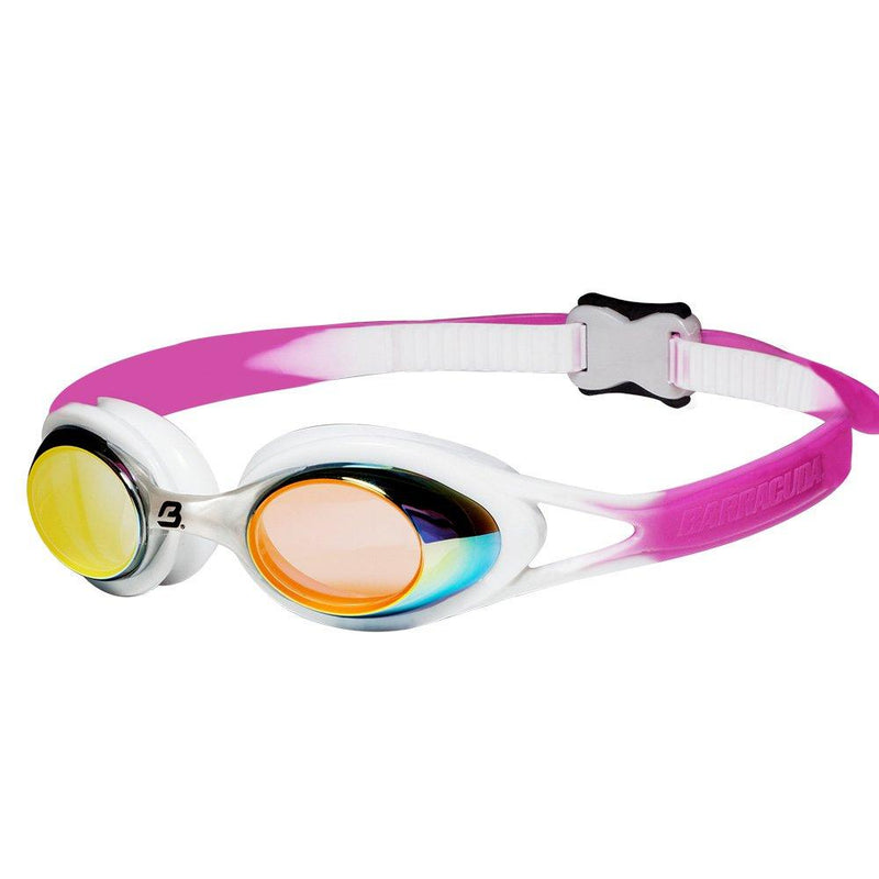 [AUSTRALIA] - Barracuda Junior Swim Goggle - Orange Mirror Lenses Anti-Fog UV Protection Anti-Glare, Easy-Adjustment Quick Fit Comfortable No Leaking for Kids, Children Ages 7-15#34710 Pink 