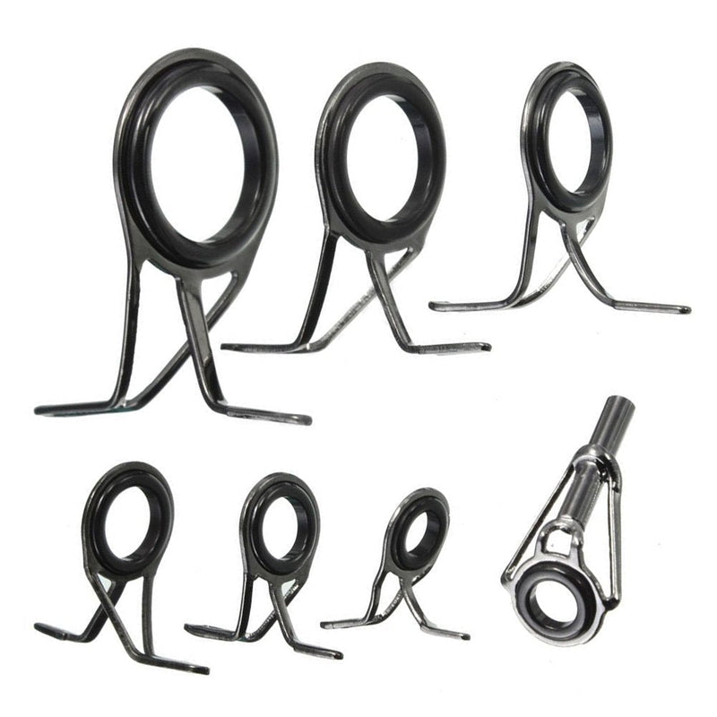 HONBAY 7pcs Set Mixed Sizes Fishing Rod Eyes Guides Line Rings Repair Kit - BeesActive Australia