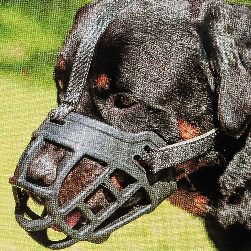 Dog Muzzle,Soft Basket Silicone Muzzles for Dog, Best to Prevent Biting, Chewing and Barking, Allows Drinking and Panting, Used with Collar Black 3 (Snout 9¾-11") - BeesActive Australia