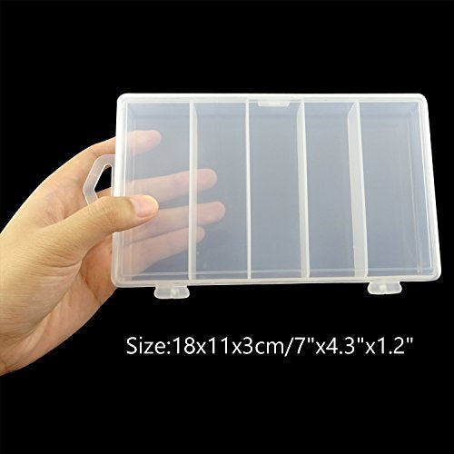Honbay Clear Visible Plastic Fishing Tackle Accessory Box Fishing Lure Bait Hooks Storage Box Case Container Jewelry Making Findings Organizer Box Storage Container Case (M:6.9x4.3x1.2inch) - BeesActive Australia