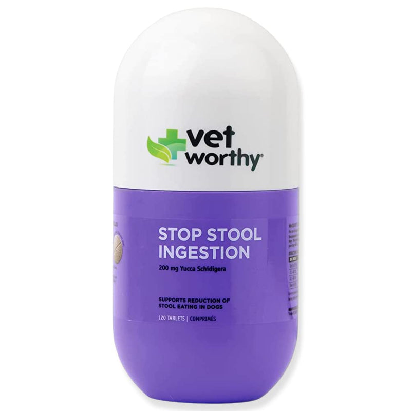 Vet Worthy Stop Stool Ingestion -Coprophagia - Dogs Supplement to Prevent Stool Eating - Dog Supplement with Yucca Schidigera, Parsley Leaf, Chamomile, Thiamine - Liver Flavor, 120 Chewable Tablets - BeesActive Australia