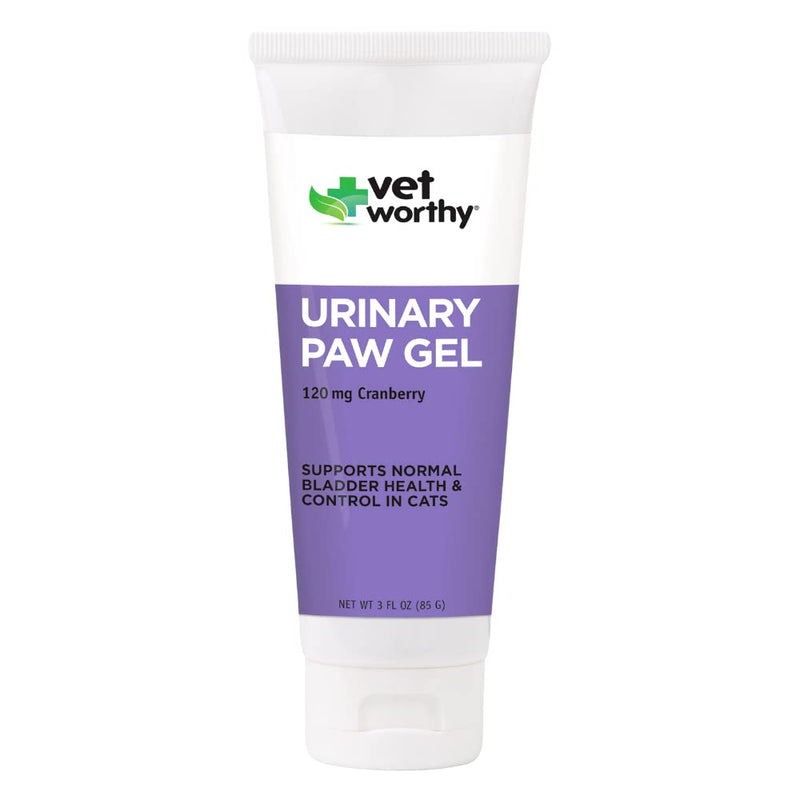 Vet Worthy Urinary Paw Gel for Cats - Cat Supplement to Support Healthy Urinary Tract and Bladder Health - Feline Supplement with Cranberry Extract, L-Lysine and Vitamin C - Salmon Flavor, 3oz - BeesActive Australia