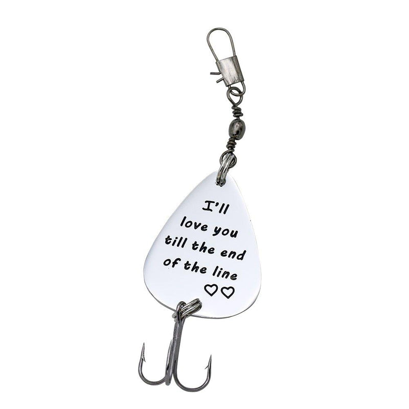 [AUSTRALIA] - Melix Home Gift for Boyfriend Husband I'll Love You Till The End of The Line Fishing Lures Christmas Valentines's Day Hook, Line and Sinker Fisherman Gift for Husband White 